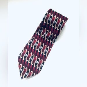 Joseph & Feiss Stylish Red and Black Geometric Tie.